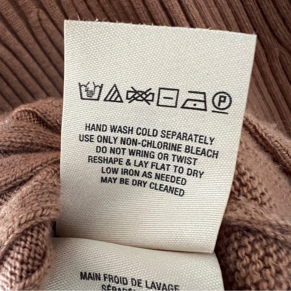 Anthropologie camel tan mock neck knit ribbed sleeveless blouse top tank Medium - Picture 10 of 11